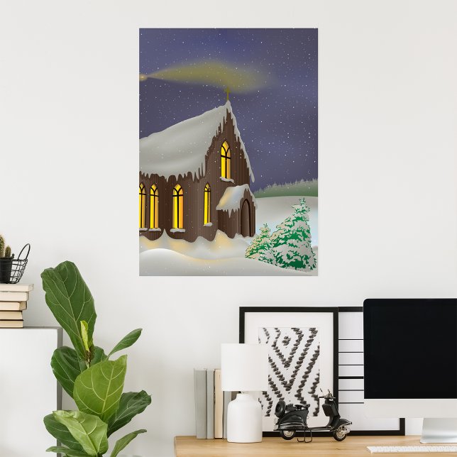 Póster Iglesia de invierno cubierta de nieve (Subido por el creador)