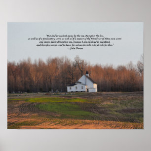 Póster Iglesia de Kentucky en la mañana temprano con poem