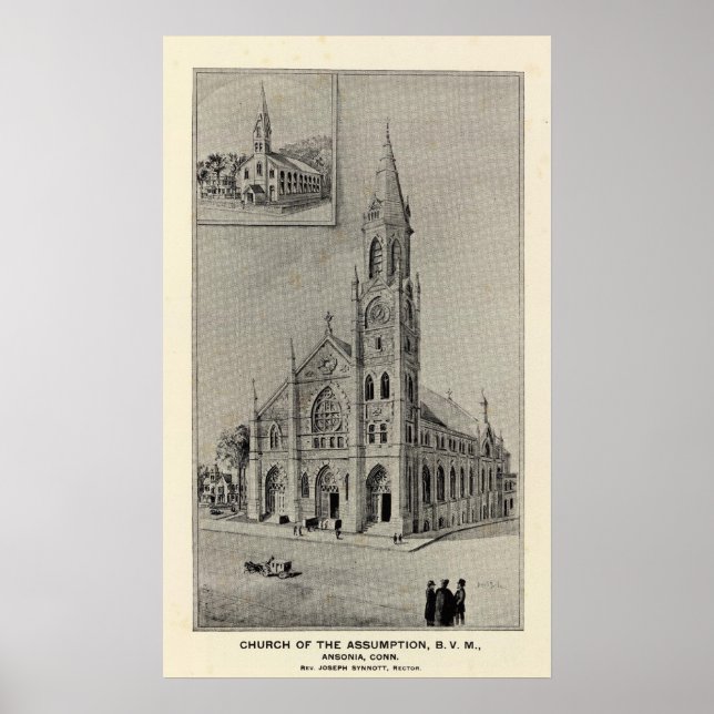 Póster Iglesia de la Asunción, Ansonia, Conn (Frente)