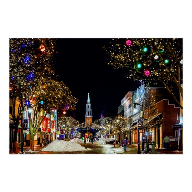 Póster Iglesia de la Calle de los navidades y Nieve (Anverso)