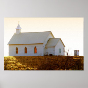 Póster Iglesia de la colina de Nuevo México