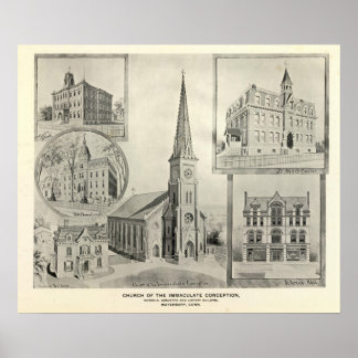 Póster Iglesia de la Inmaculada Concepción, Waterbury