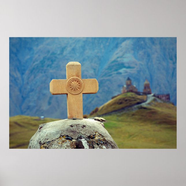 Póster Iglesia de la Santísima Trinidad Stepantsminda Kaz (Frente)