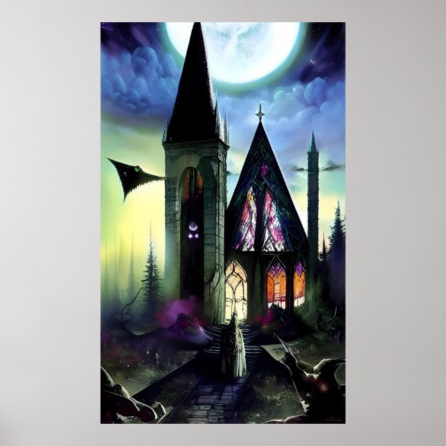 Póster Iglesia de los Fantasistas del Bosque Oscuro (Frente)