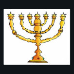 Póster Iglesia de Menorah<br><div class="desc">Una menorah de la iglesia en oro con muchas velas. Este diseño parece realmente efectivo en este Poster</div>