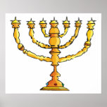 Póster Iglesia de Menorah<br><div class="desc">Una menorah de la iglesia en oro con muchas velas. Este diseño parece realmente efectivo en este Poster</div>