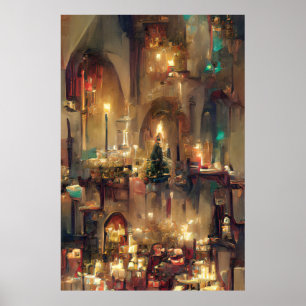 Póster Iglesia de navidades, Navidades Poster de regalos