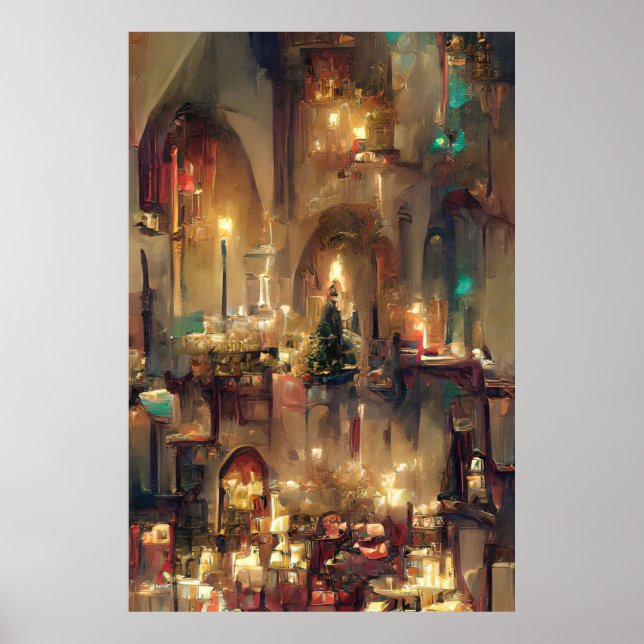 Póster Iglesia de navidades, Navidades Poster de regalos (Frente)