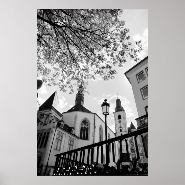 Póster Iglesia de San Alfonso en la ciudad de Luxemburgo (Frente)
