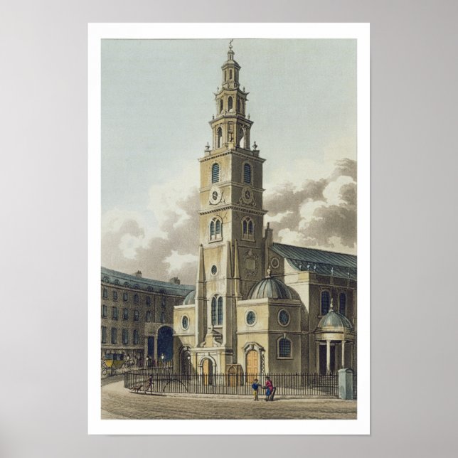 Póster Iglesia de San Clemente Danés, pub. por Rudolph Ac (Frente)