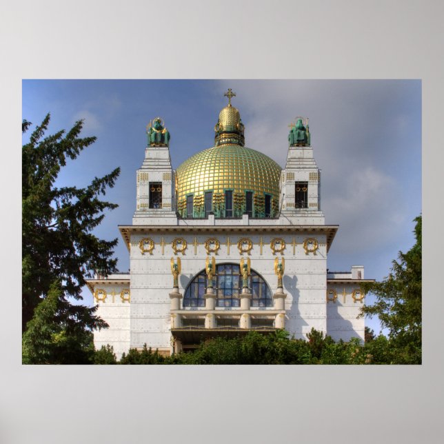 Póster Iglesia de San Leopoldo Viena Austria (Frente)