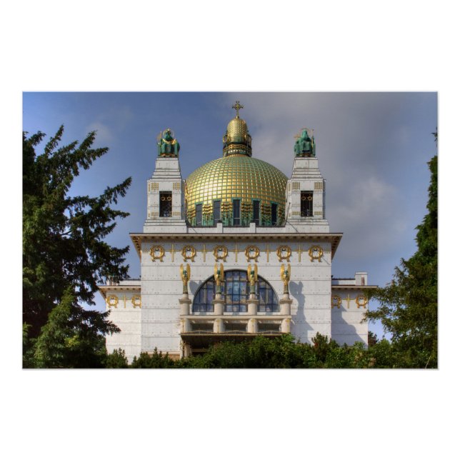 Póster Iglesia de San Leopoldo Viena Austria (Anverso)