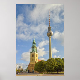 Póster Iglesia de Santa María, Berlín, Alemania, Fernseht