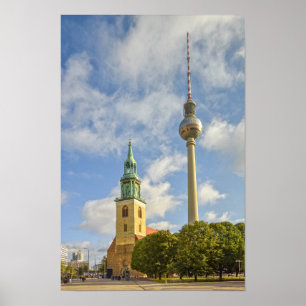 Póster Iglesia de Santa María, Berlín, Alemania, Fernseht
