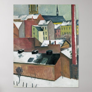 Póster Iglesia de Santa María en Bonn en Nieve, 1911