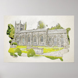 Póster Iglesia de Santa María, Luddenden
