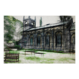 Póster Iglesia de Santa María, Luddenden
