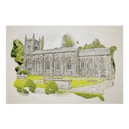 Póster Iglesia de Santa María, Luddenden