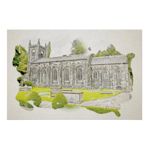 Póster Iglesia de Santa María, Luddenden