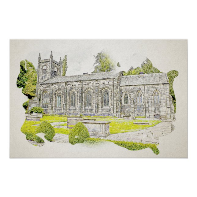 Póster Iglesia de Santa María, Luddenden (Anverso)