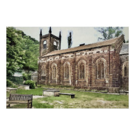 Póster Iglesia de Santa María, Luddenden