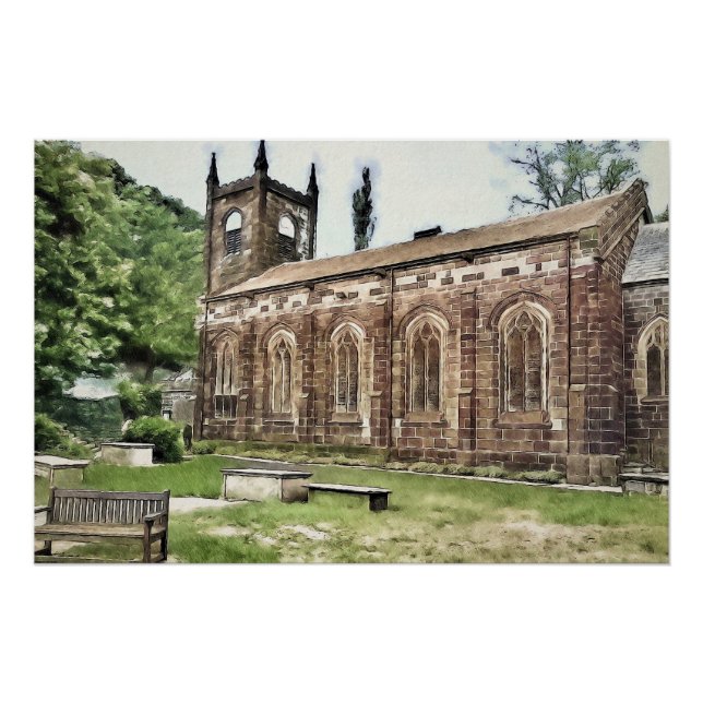 Póster Iglesia de Santa María, Luddenden (Anverso)