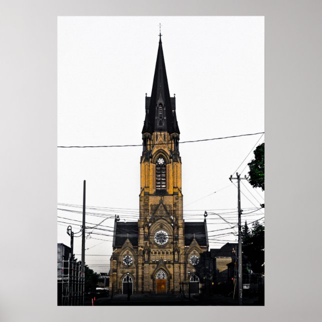 Póster Iglesia de Santa María, versión color 1 (Frente)