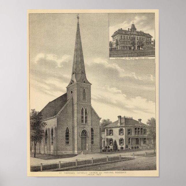 Póster Iglesia de Santa Teresa, Nebraska (Frente)