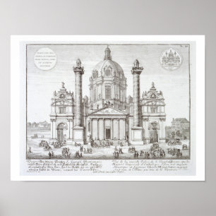 Póster Iglesia de St Charles Borromeo (1538-84), Viena,