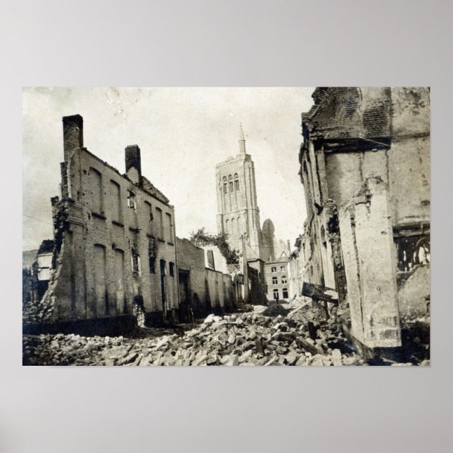 Póster Iglesia de St. Jacob, Ypres, junio de 1915 (Frente)