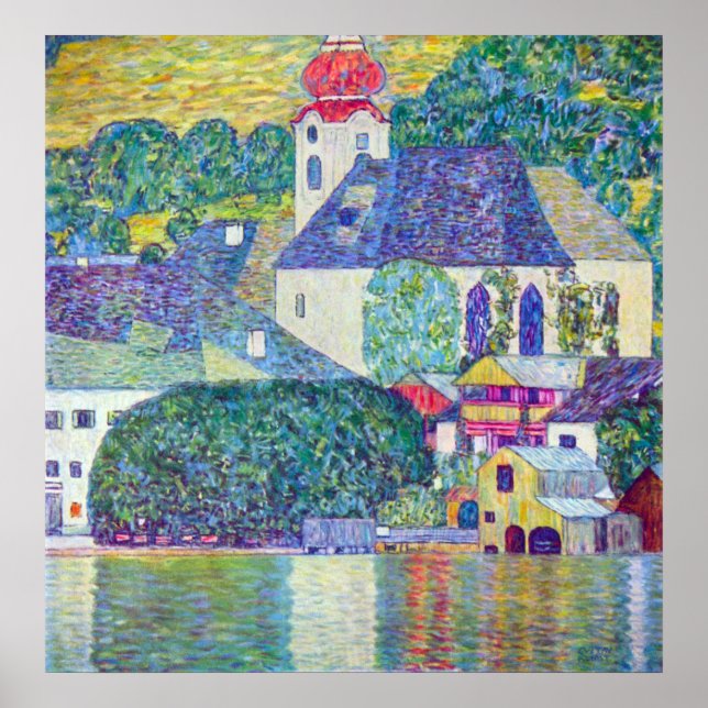 Póster Iglesia de St Wolfgang por Klimt (Frente)