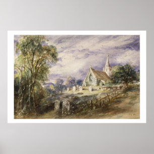 Póster Iglesia de Stoke Poges, 1833 (p/c sobre papel)