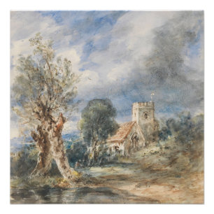 Póster Iglesia de Stoke Poges (1834) John Constable