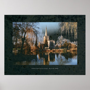 Póster Iglesia de Stratford a través del río Avon.