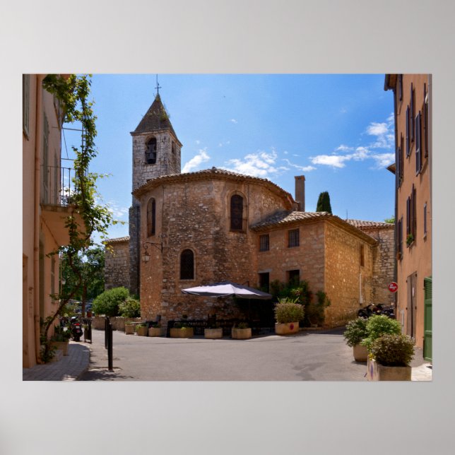 Póster Iglesia de Tourrettes-sur-Loup en Francia (Frente)