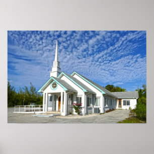 Póster Iglesia de Treasure Cay, Las Bahamas