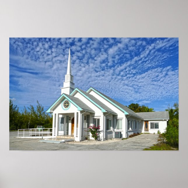 Póster Iglesia de Treasure Cay, Las Bahamas (Frente)