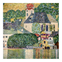 Iglesia de Unterach en el Attsee por Gustav Klimt