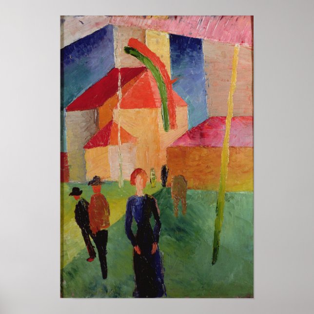Póster Iglesia decorada con banderas (Frente)