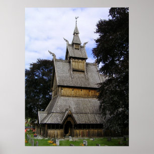 Póster Iglesia del bastón de Vik