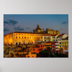 Póster Iglesia del Carmen al atardecer - Mahón, Menorca