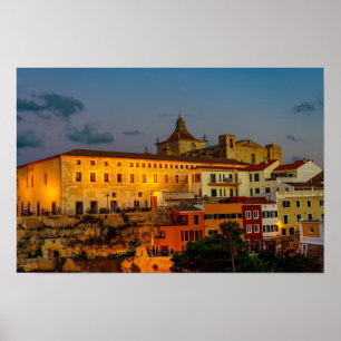 Póster Iglesia del Carmen al atardecer - Mahón, Menorca