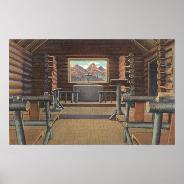 Póster Iglesia del Pequeño Log en la Vista del Río Snake (Frente)