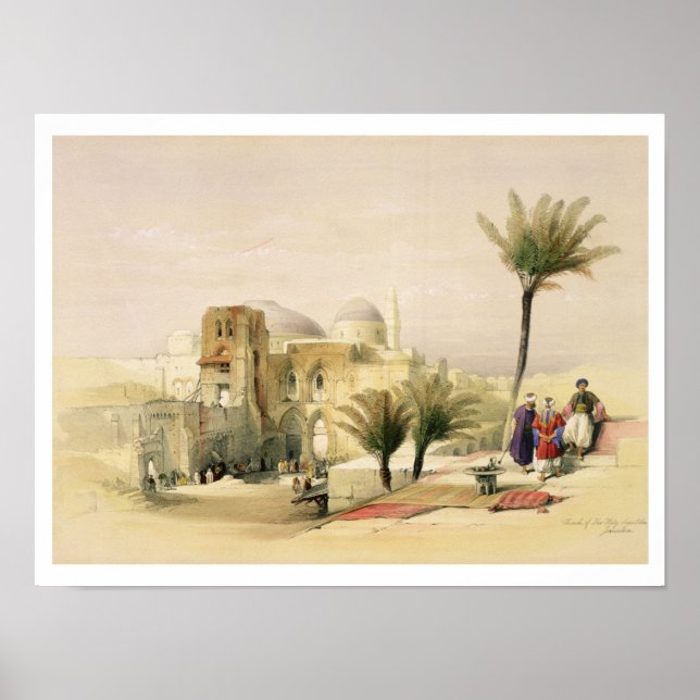 Póster Iglesia del Santo Sepulcro, Jerusalén, placa 11 (Frente)