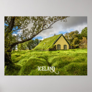 Póster Iglesia del Turf de Islandia