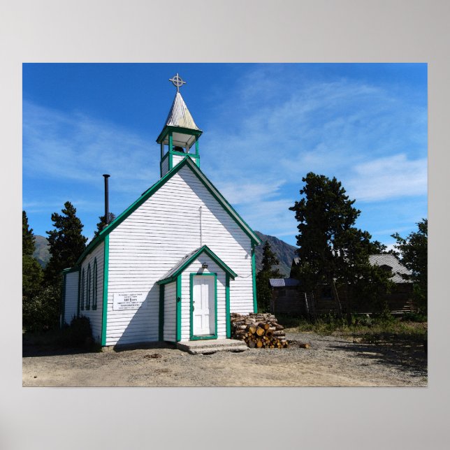 Póster Iglesia del Yukón en Carcross, Canadá (Frente)