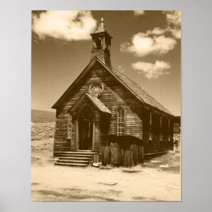 Póster Iglesia en Bodie, CA (sepia) Print
