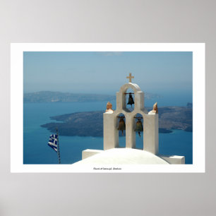 Póster Iglesia en Imerovigli, Santorini