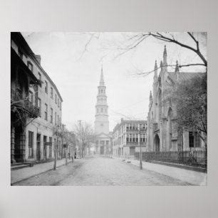 Póster Iglesia francesa Huguenot y Iglesia de San Felipe