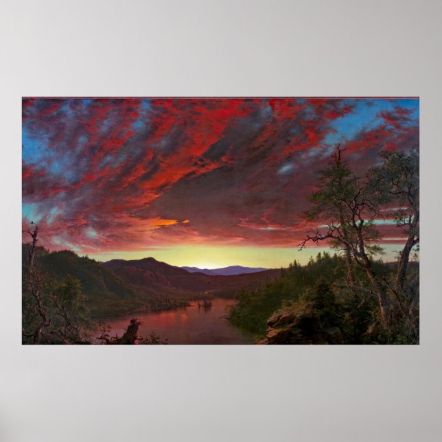 Póster Iglesia Frederic Sunset Wilderness Maine Pintura (Frente)